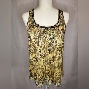 Rampage - Yellow & Black Jungle Print Tank - (M)